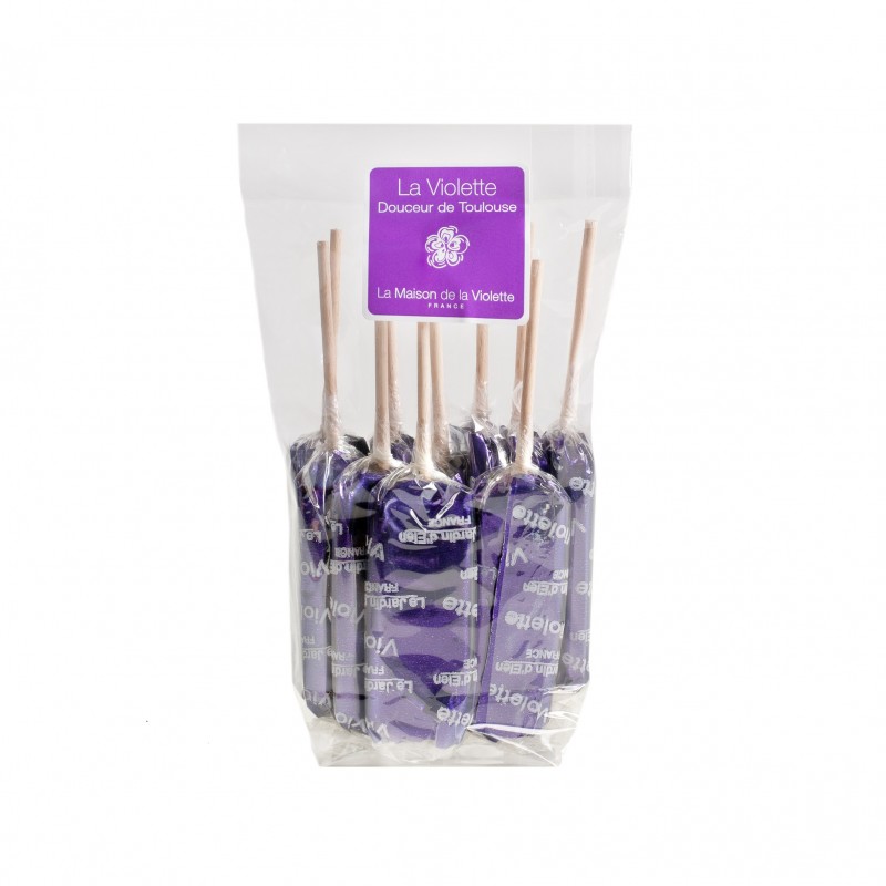 Sachet de 10 sucettes Violette - Bonbons & Chocolats | La maison de la  violette